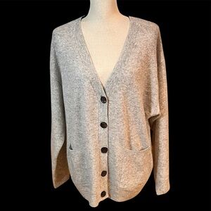 CRUSH Gray Cashmere V-Neck Cardigan Sweater Sz-1/S